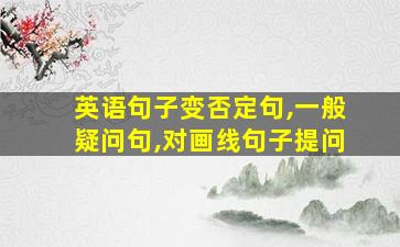 英语句子变否定句,一般疑问句,对画线句子提问