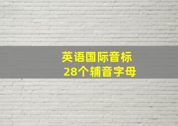 英语国际音标28个辅音字母