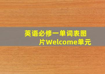 英语必修一单词表图片Welcome单元