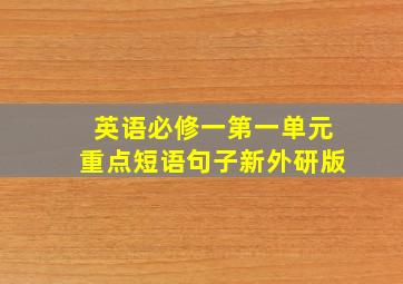 英语必修一第一单元重点短语句子新外研版