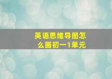 英语思维导图怎么画初一1单元