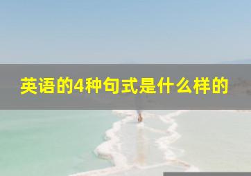 英语的4种句式是什么样的