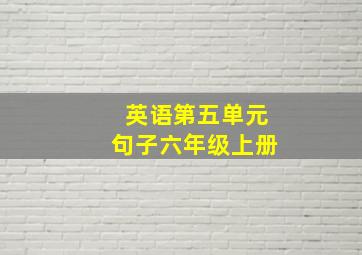 英语第五单元句子六年级上册