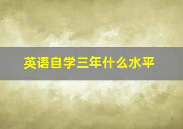 英语自学三年什么水平