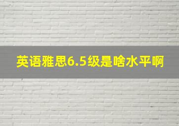 英语雅思6.5级是啥水平啊