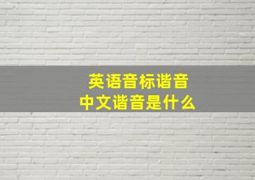 英语音标谐音中文谐音是什么