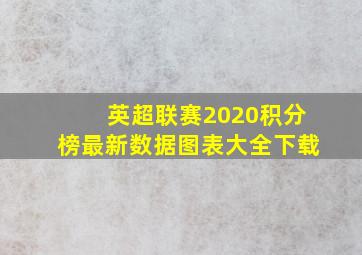 英超联赛2020积分榜最新数据图表大全下载