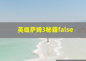 英雄萨姆3秘籍false