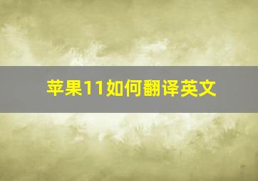 苹果11如何翻译英文