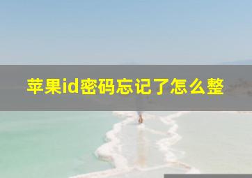 苹果id密码忘记了怎么整