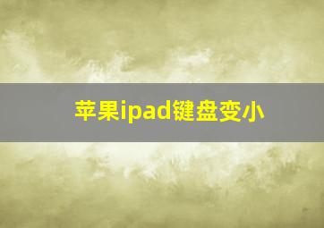 苹果ipad键盘变小