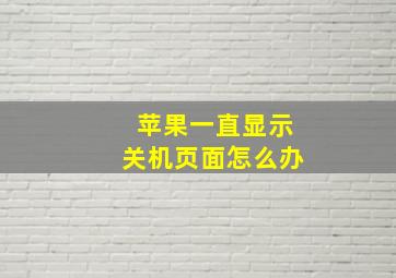 苹果一直显示关机页面怎么办