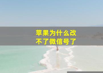 苹果为什么改不了微信号了