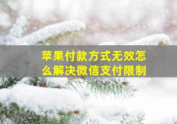 苹果付款方式无效怎么解决微信支付限制