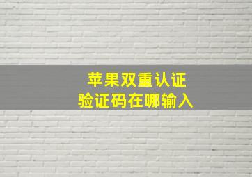 苹果双重认证验证码在哪输入