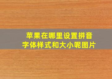 苹果在哪里设置拼音字体样式和大小呢图片