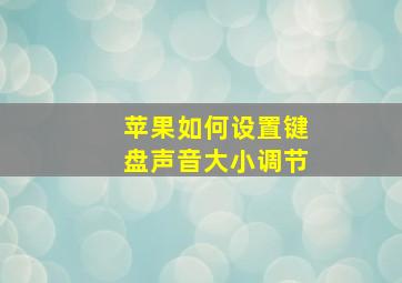 苹果如何设置键盘声音大小调节