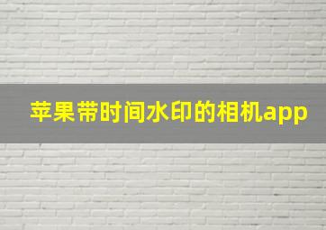 苹果带时间水印的相机app