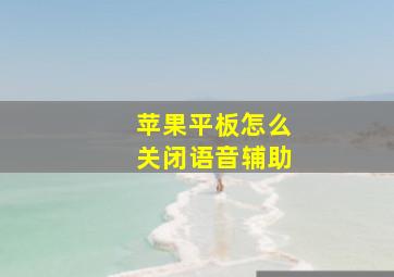 苹果平板怎么关闭语音辅助