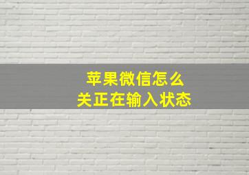 苹果微信怎么关正在输入状态