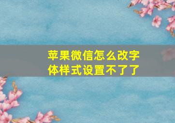 苹果微信怎么改字体样式设置不了了