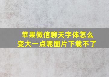 苹果微信聊天字体怎么变大一点呢图片下载不了