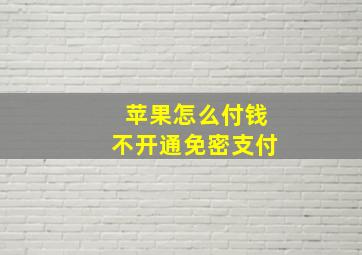 苹果怎么付钱不开通免密支付