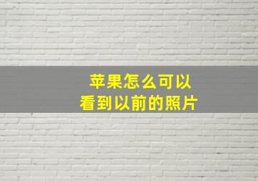 苹果怎么可以看到以前的照片