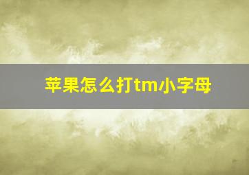 苹果怎么打tm小字母