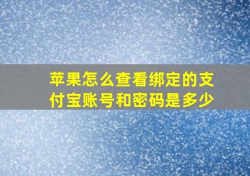 苹果怎么查看绑定的支付宝账号和密码是多少