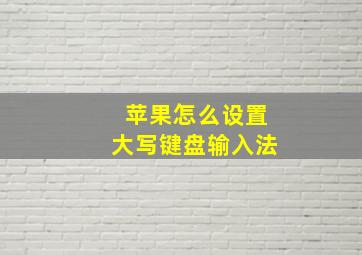 苹果怎么设置大写键盘输入法