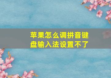 苹果怎么调拼音键盘输入法设置不了