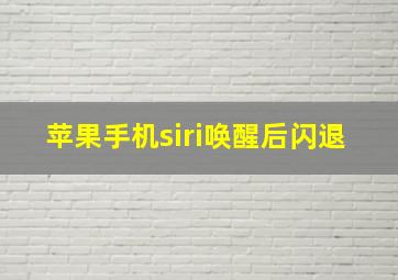 苹果手机siri唤醒后闪退