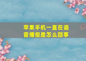 苹果手机一直在语音播报是怎么回事