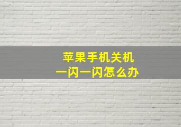 苹果手机关机一闪一闪怎么办