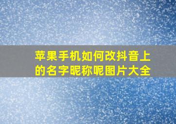 苹果手机如何改抖音上的名字昵称呢图片大全