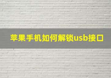 苹果手机如何解锁usb接口