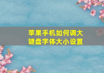 苹果手机如何调大键盘字体大小设置