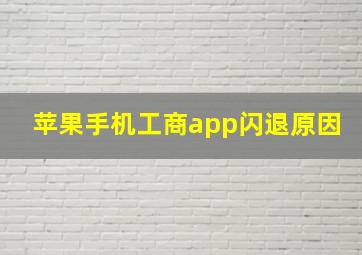 苹果手机工商app闪退原因