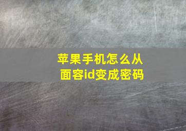 苹果手机怎么从面容id变成密码