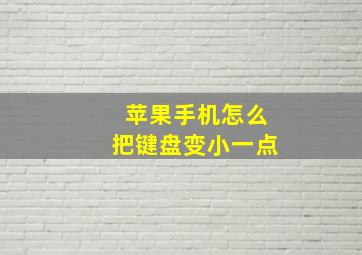 苹果手机怎么把键盘变小一点