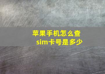 苹果手机怎么查sim卡号是多少