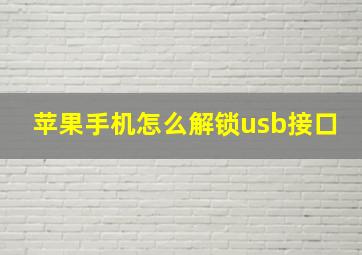 苹果手机怎么解锁usb接口