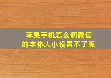 苹果手机怎么调微信的字体大小设置不了呢