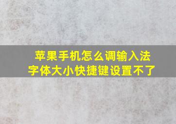 苹果手机怎么调输入法字体大小快捷键设置不了