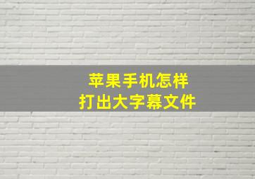 苹果手机怎样打出大字幕文件