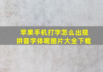 苹果手机打字怎么出现拼音字体呢图片大全下载