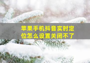 苹果手机抖音实时定位怎么设置关闭不了