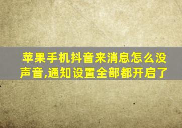 苹果手机抖音来消息怎么没声音,通知设置全部都开启了