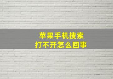 苹果手机搜索打不开怎么回事